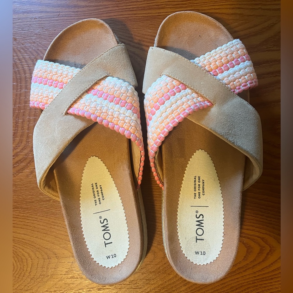 Tom’s Honey Suede Woven Paloma Sandal Womens 10